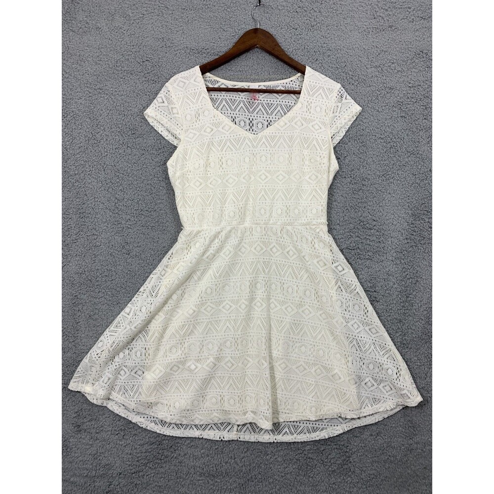 NOBO NO BOUNDARIES White Lace Lined Prairie Dress Large (L) (11-13) CottageCore